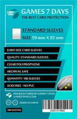 Протекторы Games7Days (59 x 92 мм) Standard Euro Size, 100шт.