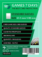 Протекторы Games7Days (63.5 x 88 мм) Standard Card Game, 100шт.