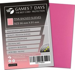 Протекторы Games7Days (66 х 91 мм / 63.5x88 мм) Pink Premium MTG, 80 шт.