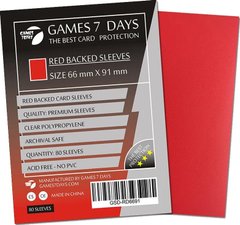 Протекторы Games7Days (66 х 91 мм / 63.5x88 мм) Red Premium MTG, 80 шт.
