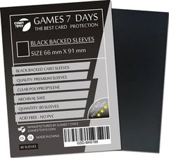 Протекторы Games7Days (66 х 91 мм / 63.5x88 мм) Black Premium MTG, 80 шт.