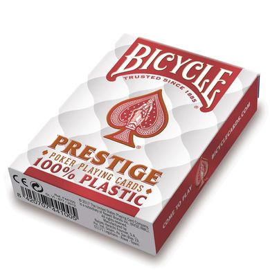 Карты игральные Bicycle Prestige Rider Back 100% Plastic Jumbo (red/blue)